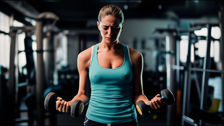 Person in gym looking frustrated, contemplating common workout mistakes that hinder muscle growth and strength gains.