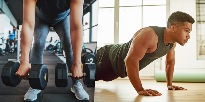 Comparison of gym workout vs. home workout setup