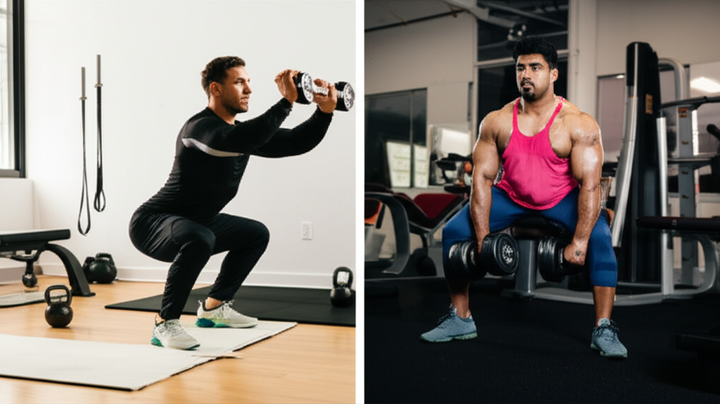 Comparing home workout vs gym training for muscle building for muscle growth